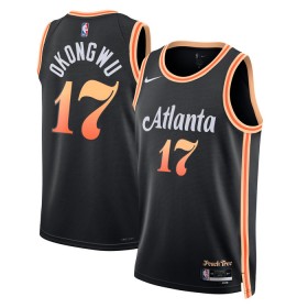 Atlanta Hawks Onyeka Okongwu 20 Nike 2022-23 City Edition Musta Miesten Pelipaidat Swingman